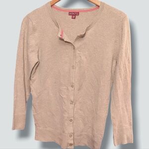 Merona Light Tan Button-Up Cardigan Women's Medium